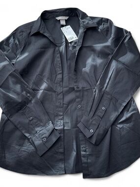 H&M Black Lightweight Button Shirt